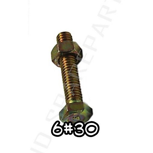 10 pic Yellow Nut Bolt M6X30-M 6 X 30-M6-6X30