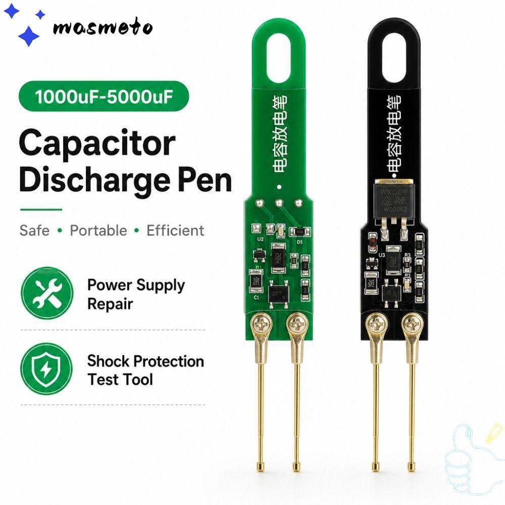 MASMATO Discharge Tool, อุณหภูมิคงที่ AC DC Capacitor Discharge ปากกา, แบบพกพา Non Polar 1000μF 5000
