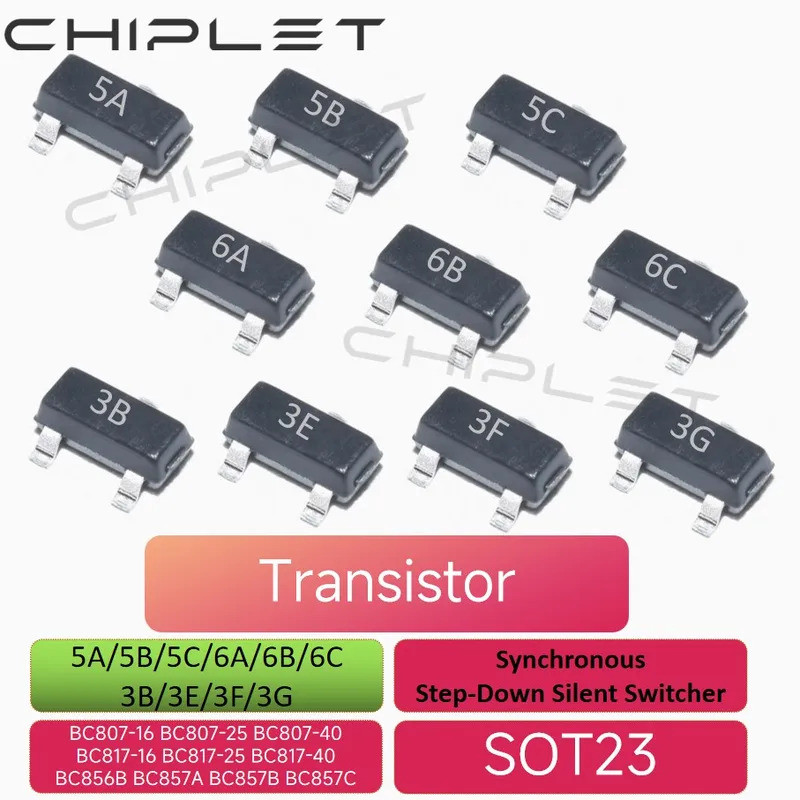50pcs BC ทรานซิสเตอร์ BC807-16 BC807-25 BC807-40 BC817-16 BC817-25 BC817-40 BC856B BC857A BC857B BC8