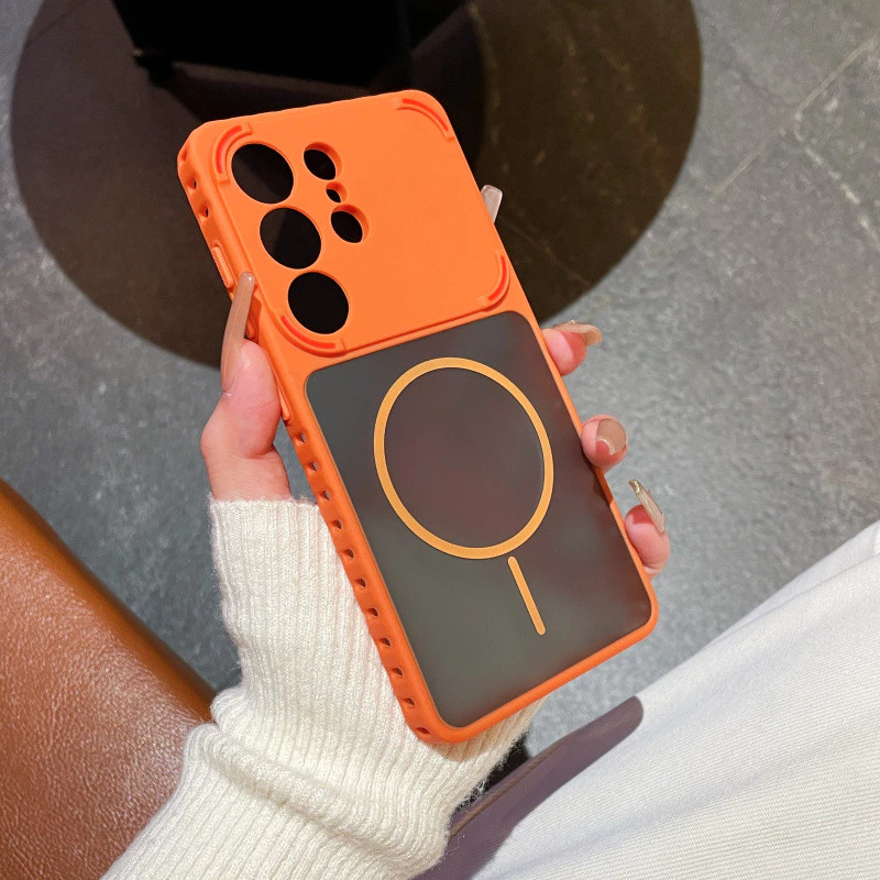 SAMSUNG Skin Friendly Matte Magnetic Sideเคสกระจายความร้อนสําหรับSamsung Galaxy S26 Ultra S25 Ultra S24 S23 Ultra Wireless Charge Hard PC + Soft TPU Anti-Dropฝาครอบโทรศัพท์