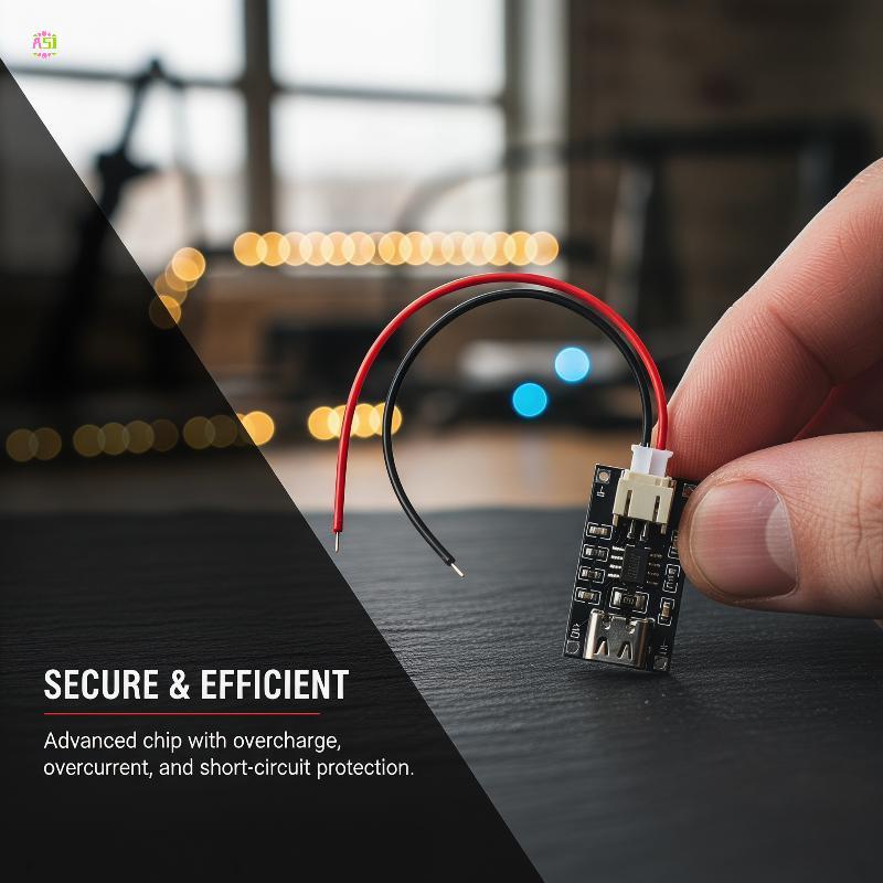 ASI 3.7V TP4056 โมดูลชาร์จแบตเตอรี่ 1A พร้อม PH2 สําหรับการป้องกันกระแสเกินที่ปลอดภัยใช้ ONG