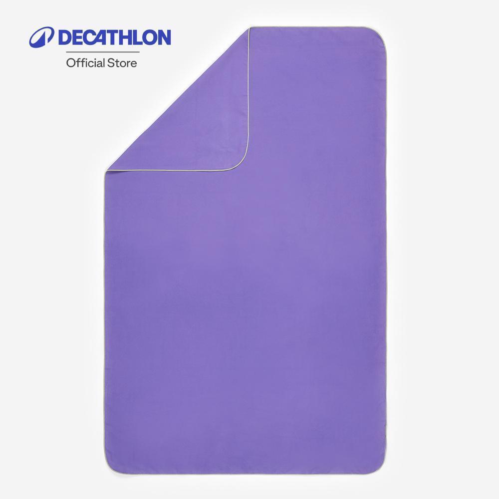 Decathlon Swimming Microfibre Towel Size L 80 X 130 Cm ผ้าขนหนูไมโครไฟเบอร์ ขนาด L 80 X 130 เซนติเมตร - Green/Purple