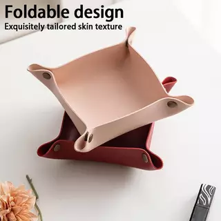 AA PU หนังกล่องเก็บสแควร์สไตล์นอร์ดิกโต๊ะถาดสําหรับ Home Office Entryway Porch Supplies TH
