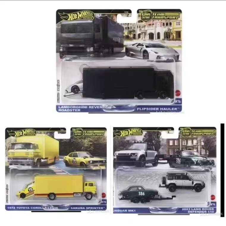 Hotwheels Hotwheels Transport Fleet 2024 ชุด Nissan GTR Mustang Alpha Romeo โมเดลรถอัลลอย