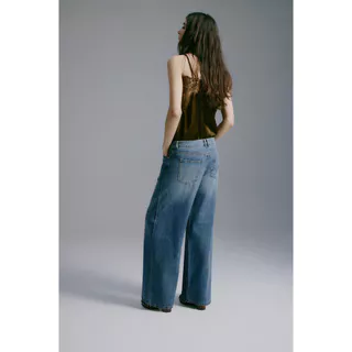 H&M(เอชแอนด์เอ็ม) กางเกงยีนส์เอวปกติทรงกว้าง Women Wide Regular Waist Jeans 1308273_1