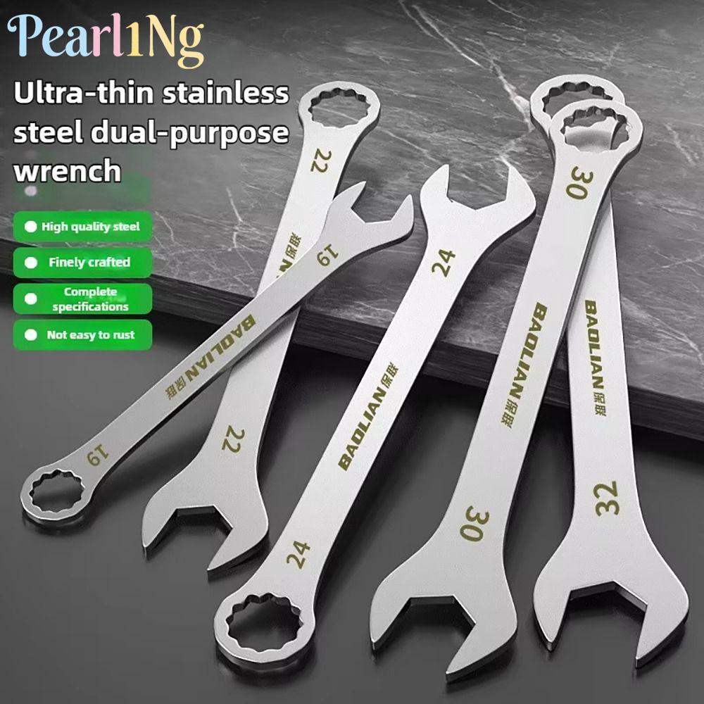 PEARLTH 1 ชิ้นประแจปลายเปิดบางเฉียบ,Double-end ความหนา 3 มม.RATCHET Spanner,มัลติฟังก์ชั่น 5-32 มม.ประแจปลายเปิดจักรยานรถจักรยานยนต์รถซ่อมเครื่องมือ