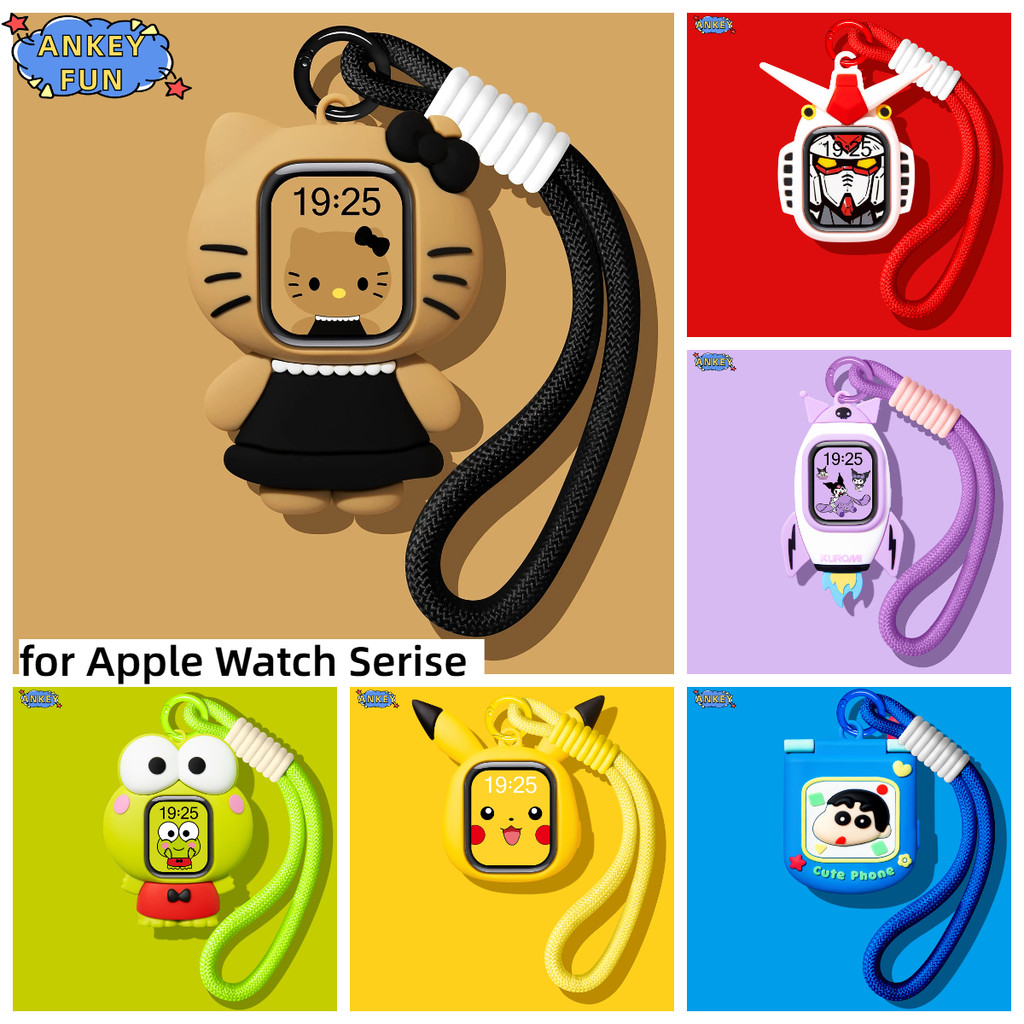 Cartoon 3D Watch Cover for Apple Watch Case 45mm 41mm 40mm 44mm 42mm 38mm for iwatch SE 4 6 5 3 7 2 