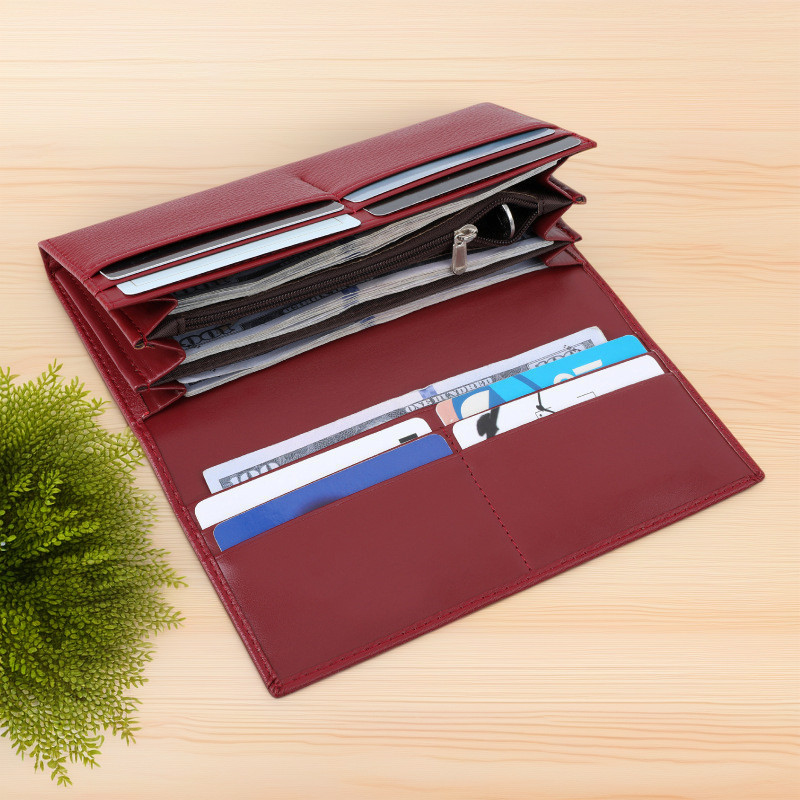 Tailian PU Leather Long Wallet for Women - Large Capacity Magnetic Snap Wallet, Multi-card Slots Bifold Purse