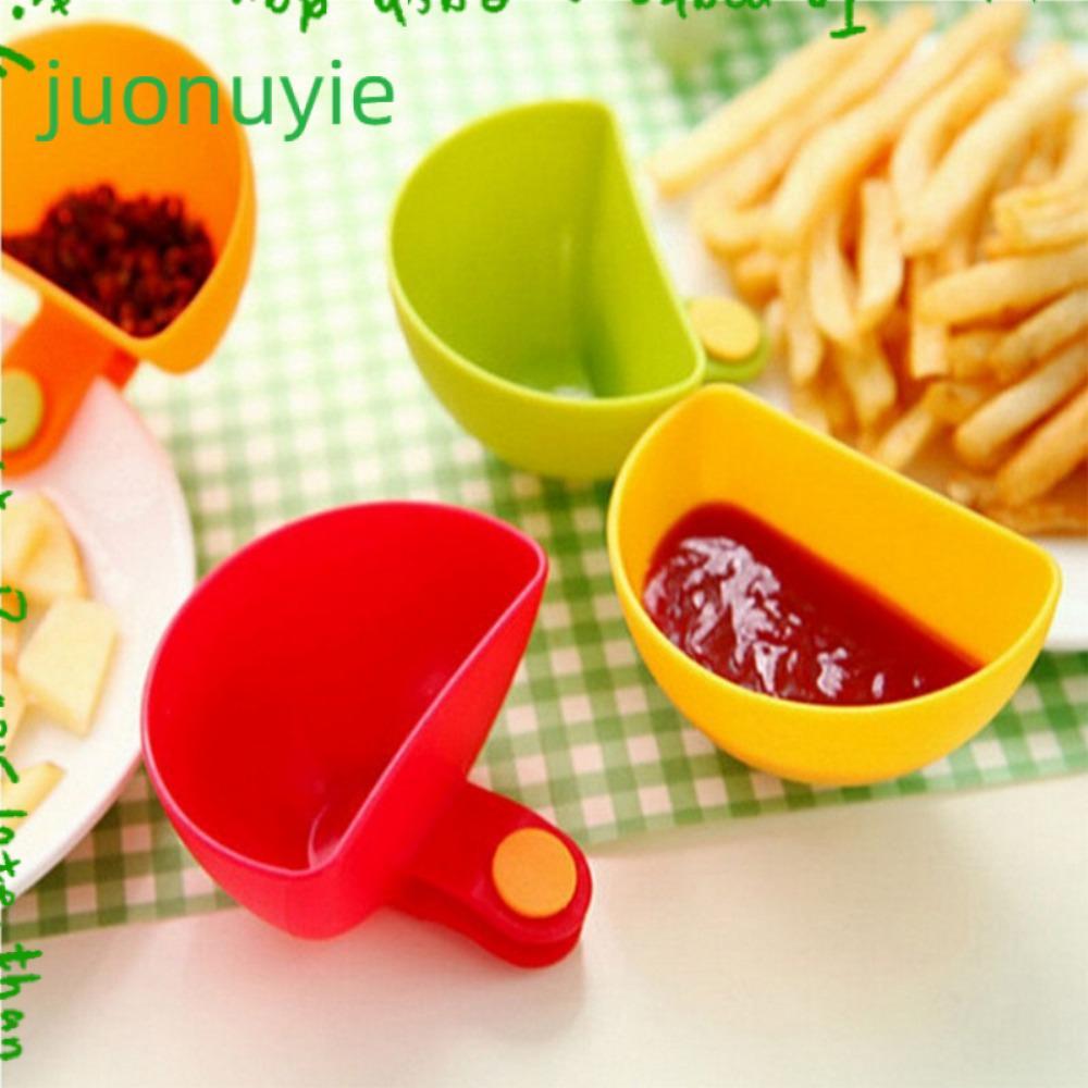 JUONUYIE Spices Dip Container Bowl, Clip-On สีสัน Dip Clip Bowl, Gadgets ครัวพลาสติกอเนกประสงค์