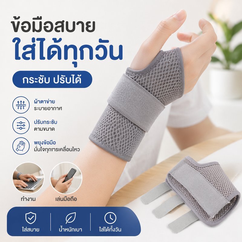 เฝือกข้อมือ สายรัดข้อมือ พยุงข้อมือ แผ่นอลูมิเนียม ถอดได้ ระบายอากาศ น้ำหนักเบา ปรับได้