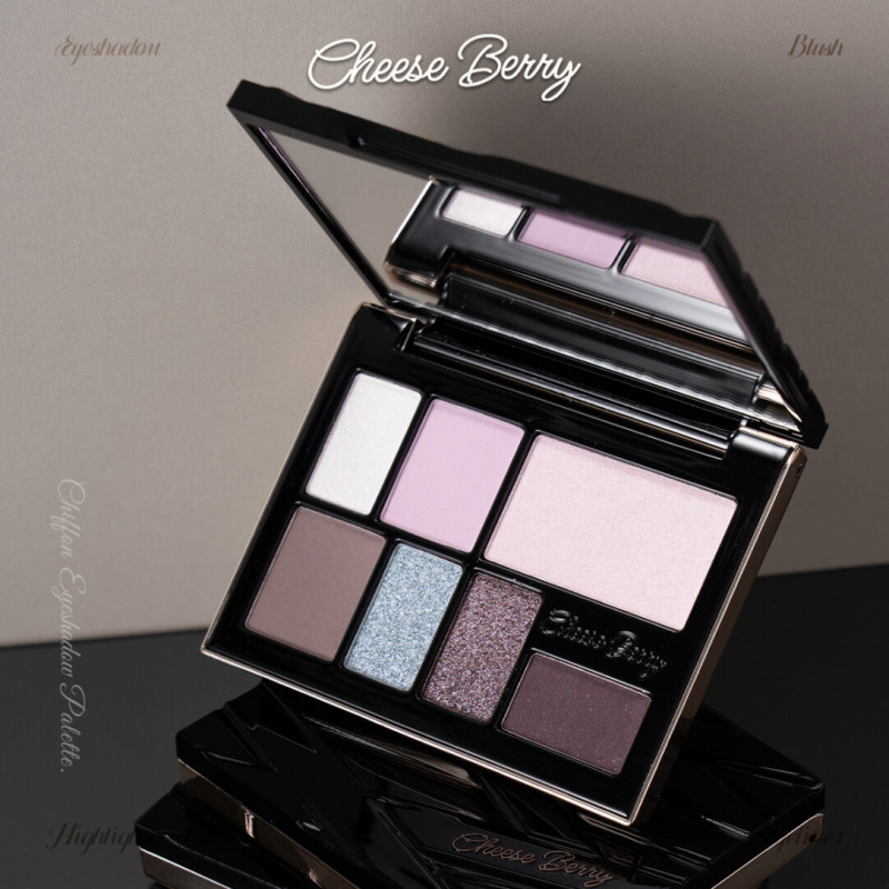 CHEESE BERRY พาเลทอายแชโดว์ อายแชโดว์แบบนุ่ม ใช้ได้หลากหลาย พร้อมสีน้ำเงิน ลาเวนเดอร์ และโทนสีเอิร์ธโทน