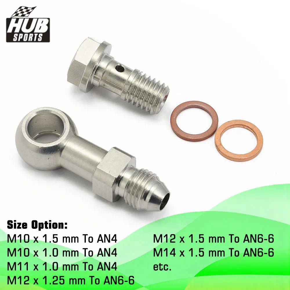 HU   Banjo Bolt Fitting Kit M10 / M11x1.0 / M12 / M14x1.5 To AN4 Or AN6-6 For Brake System/Engine Tu