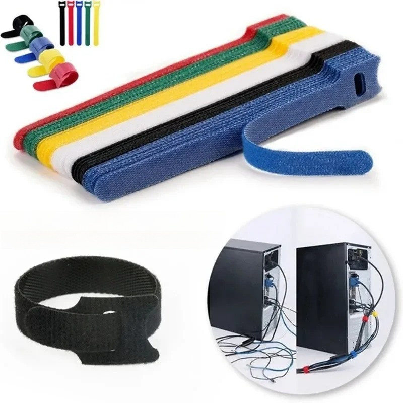 20/30/50PCS ไนลอนแบบใช้ซ้ําได้สาย Winder Ties การจัดการสายไฟคลิปหูฟังเมาส์สาย Protector Storage Hoop เทป