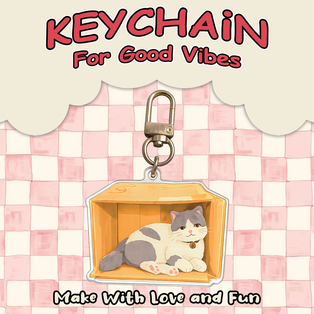 KeyChain Carton Cat KeyChain - KeyChain Carton Cat - ของขวัญสําหรับเพื่อนและคนรัก - เครื่องเขียน 19