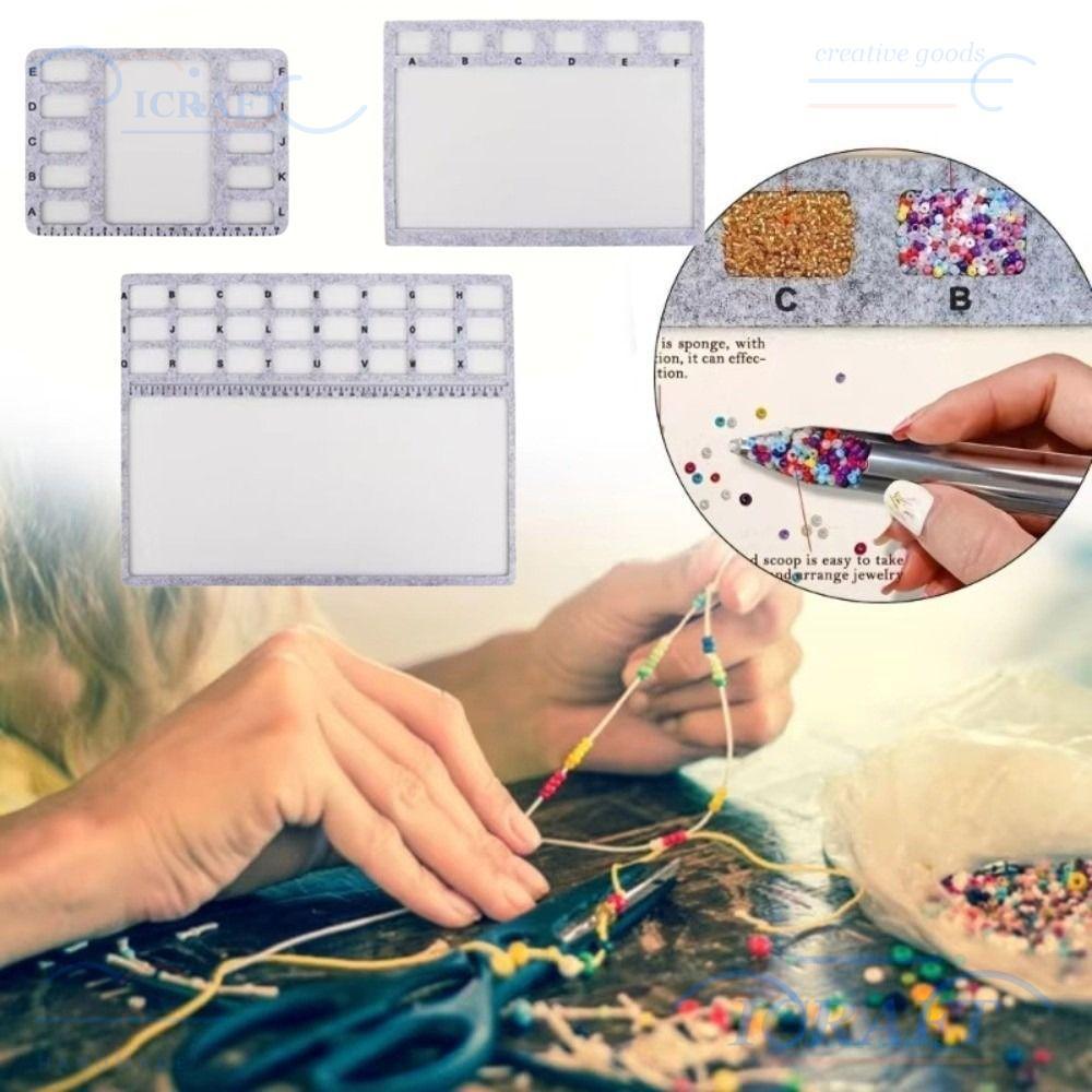 ICRAFT Felt Beading Tray ถาดทำเครื่องประดับด้วยลูกปัด อักษรจักรวาลด้านบน พื้นผิวลื่นสำหรับงาน DIY ตกแต่งด้วยลูกปัดและเสื่อ