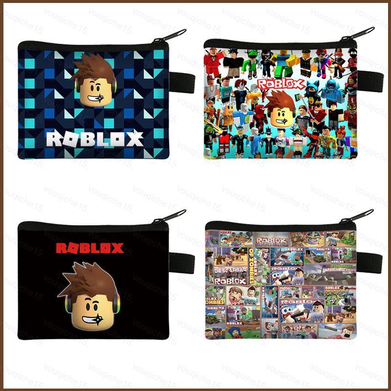 SY5 กระเป๋าสตางค์เด็กลายการ์ตูน Roblox มีพวงกุญแจ ซิปปิด ใส่เหรียญและบัตร กระเป๋าถือ SY5