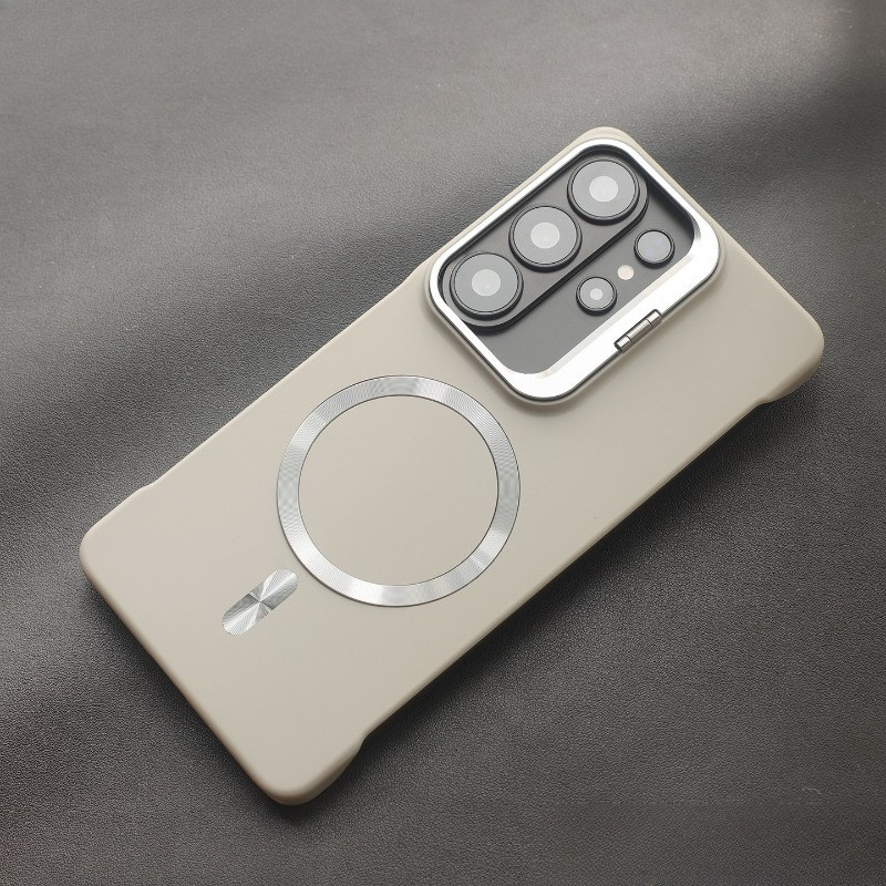 SAMSUNG เคสโทรศัพท์ยึดโลหะผสมที่มองไม่เห็นสําหรับSamsung S26 S25 S24 Ultra/Plus S25FE S24FEไร้ขอบน้ําหนักเบาเปลือกกระจายความร้อนแม่เหล็กที่แข็งแกร่งAnti yellowing ear Shell