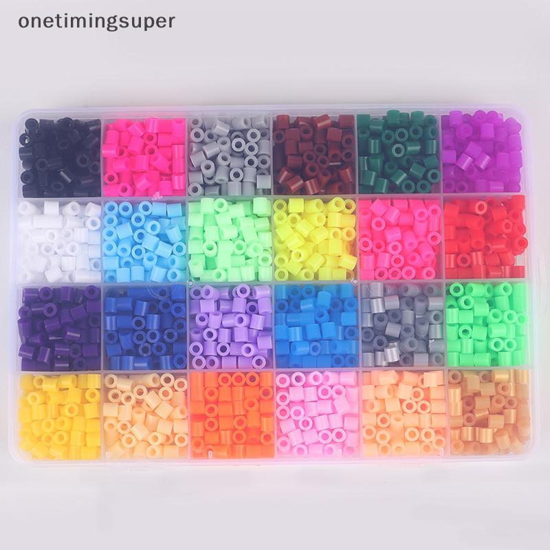 Onetimingsuper 24 สี 5 มม.Hama ลูกปัดของเล่นฟิวส์ลูกปัดสําหรับเด็ก DIY Handmaking 3D ของเล่น OTP