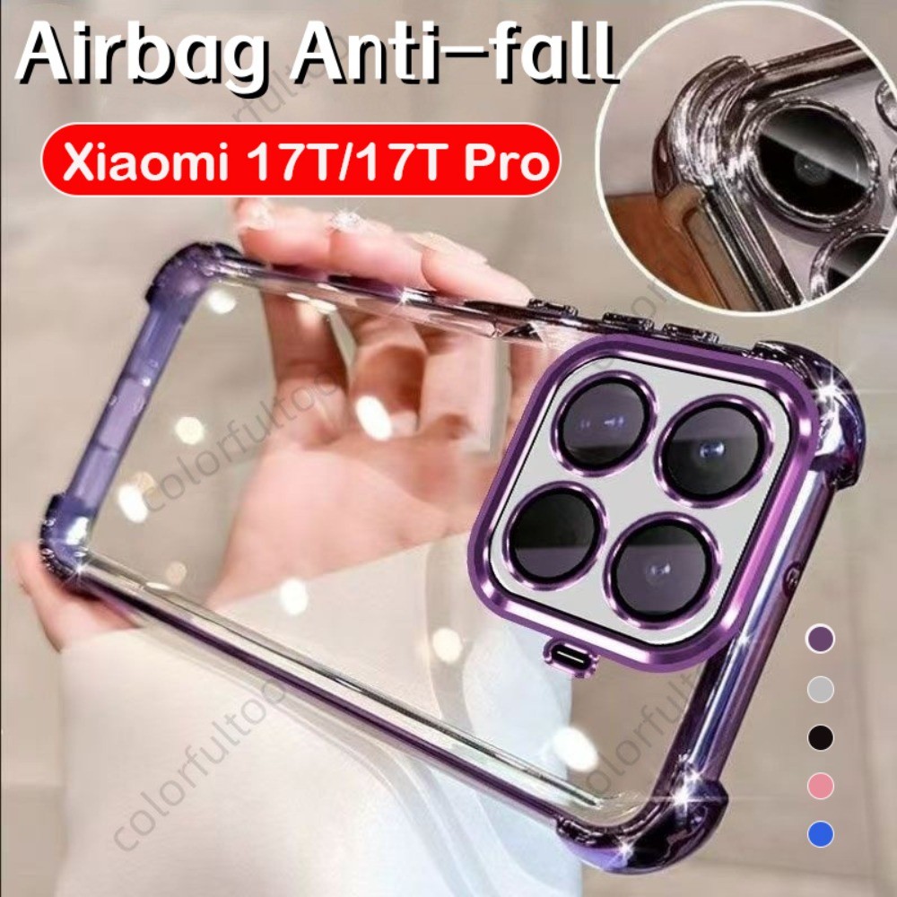 ปลอกสําหรับ Xiaomi 17T Pro 5G 2026 ชุบซิลิโคน TPU นุ่มกันกระแทกใสเคสโทรศัพท์นุ่ม Anti Fall Drop ป้องกันปกหลังสําหรับ Xiaomi17T 15TPro 17TPro