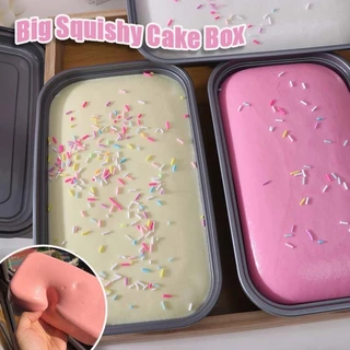 Big Squishy กล่องเค้กเหนียวมือช้า Rebound ของเล่นบีบของเล่นช้า Rebound PU การ์ตูนของเล่นเด็กของขวัญ