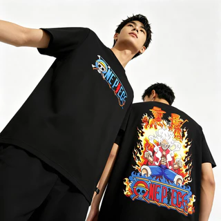 ZY 2026 เสื้อยืดคอกลมแขนสั้นผู้ชาย โอเวอร์ไซส์ ลายวันพีชอนิเมะ มาแรง ผ้าคอตตอนครอส นุ่มสบาย ยูนิเซ็กซ์