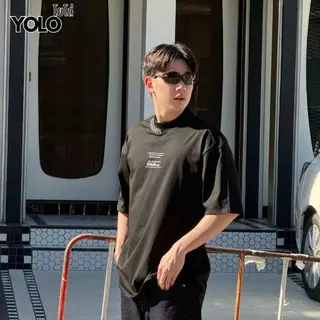 YOLO เสื้อยืด OVERSIZE เสื้อยืดโอเวอร์ไซส์ เสื้อคอตตอน คอกลม Y2669