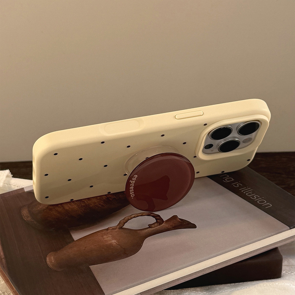 ผิวมันกาแฟข้อความโทรศัพท์ Grip สําหรับ iPhone 12 13 14 15 รูปที่ 4