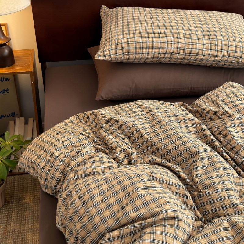 Washable100% Cotton 1200TC 5 ฟุต/6 ฟุตแบน/พอดีเดี่ยว/ราชินี/เตียงขนาดคิงไซส์ชุด 4 in 1 ชุดเครื่องนอนผ้าปูที่นอนผ้านวมชุด