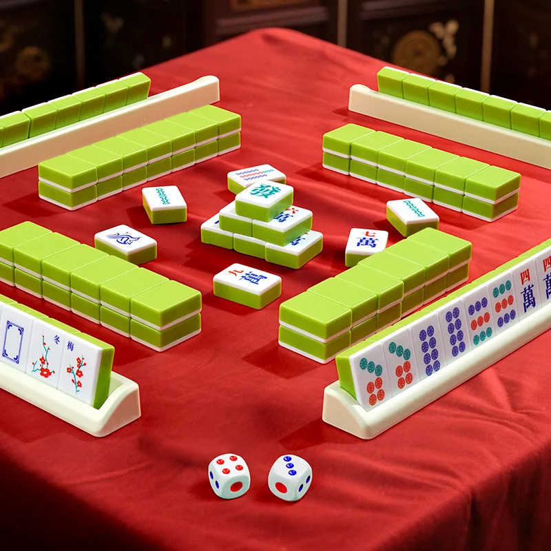 144-piece mahjong set, portable travel mahjong, table game for gatherings, Halloween and Christmas g