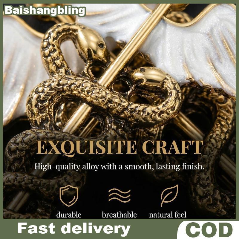 BSBL Angel Wings เข็มกลัดงู Vintage โลหะหรูหราคอ Pin Elegant Badge สําหรับเสื้อผู้หญิงผ้าพันคอแฟชั่น