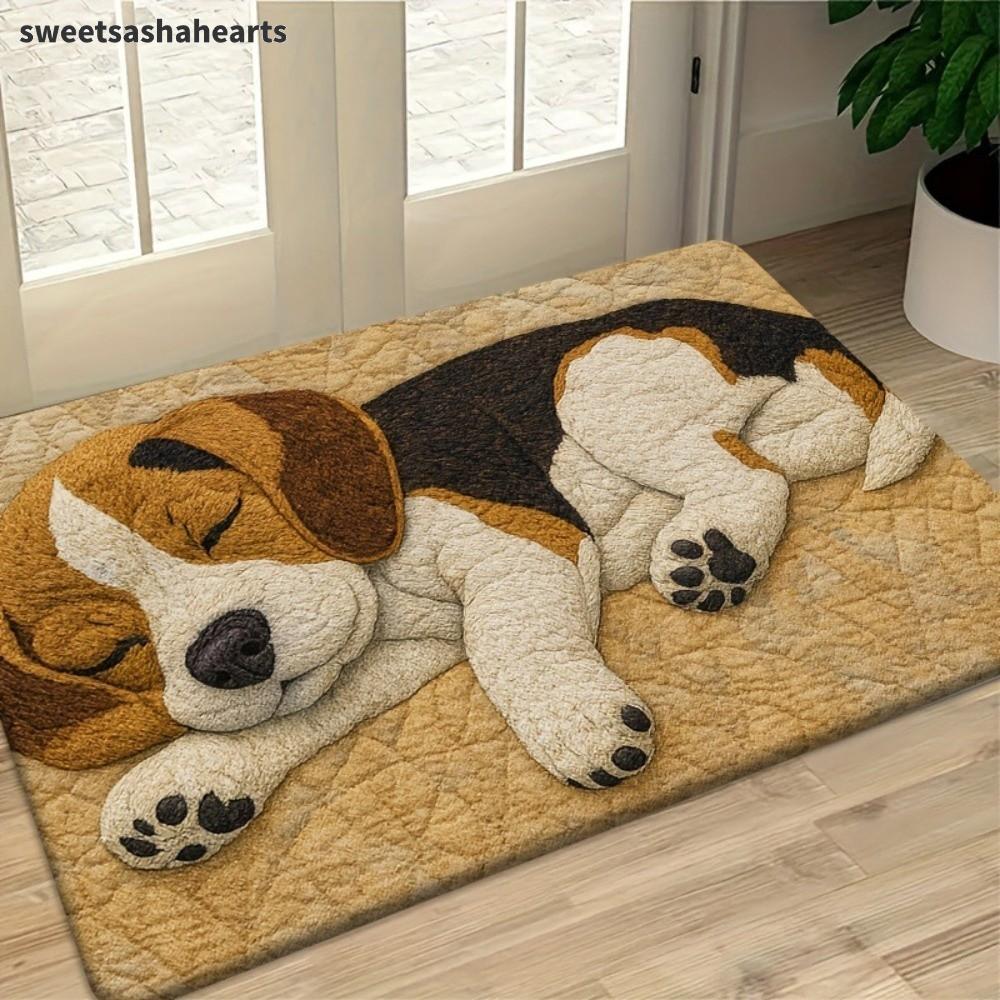 SWEE Beagle พรมปูพื้น, พรมกันลื่นในห้องน้ําดูดซับน้ํา, ความคิดสร้างสรรค์ ทนทาน 40*60 ซม. พรมเช็ดเท้าประตูทนตกแต่งบ้าน