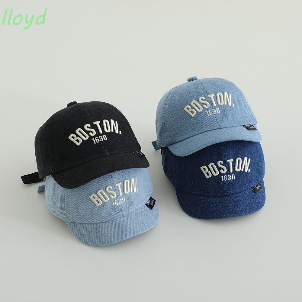 LLOYD Denim Cap, Blue Dome Letter Baseball Cap, Casual 1-3Y Hip Hop Short Brim Baby Visor Hat Outdoo