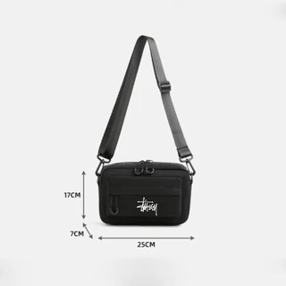 Simple Multi-Layer Storage Messenger กระเป๋าสี่เหลี่ยมเล็กแบบพกพา Commuter Outing กระเป๋าสะพาย
