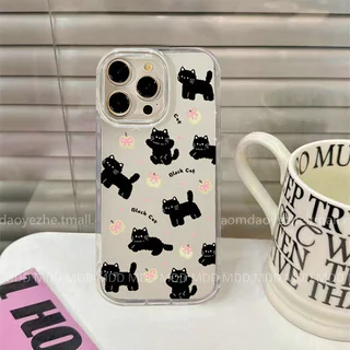 น่ารัก แมวสีดำ สวยงาม เคส For VIVO V60 V50 Lite V30 V29 V27 S17 Pro V29E Y93 Y91C Y29 Y31Pro Y15S Y15A Y01 4G T4X