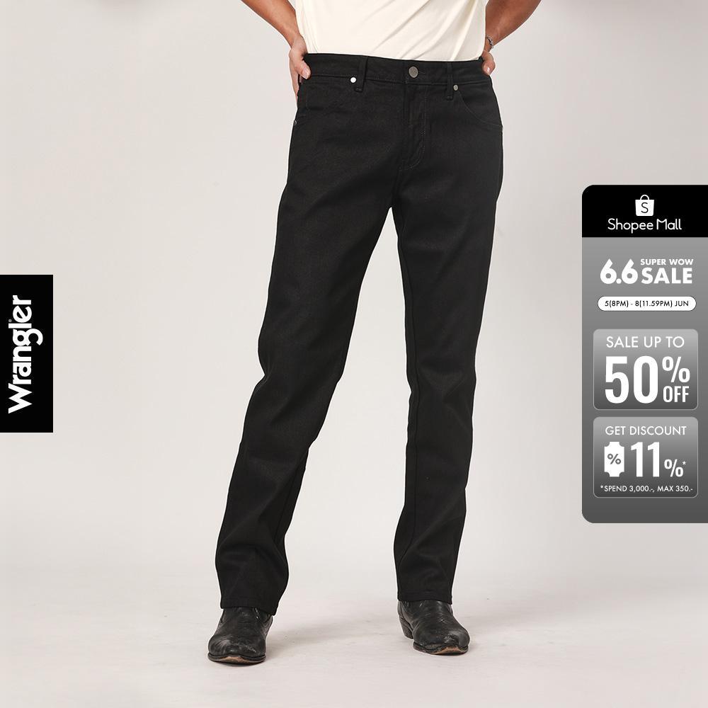 WRANGLER กางเกงยีนส์ผู้ชาย เอวกลาง ทรงตรง รุ่น WR F325MGREF23 สีดำ
