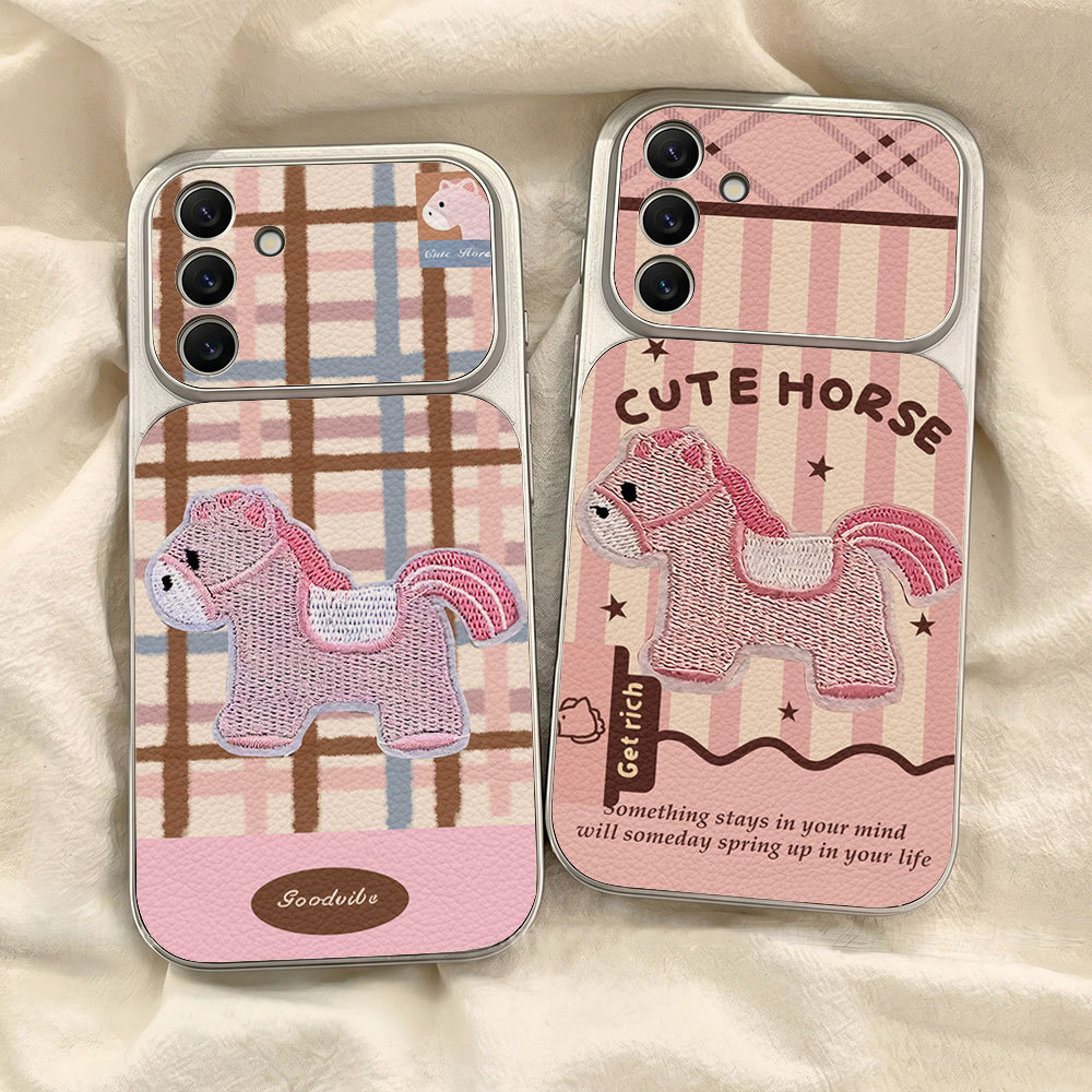 ม้าน่ารัก เคส For Samsung S26 A07 A17 A27 A37 A57 A56 A36 A16 A06 A35 A55 A15เคสโทรศัพท์หนังแกะ เคสโทรศัพท์ เคสมือถือ
