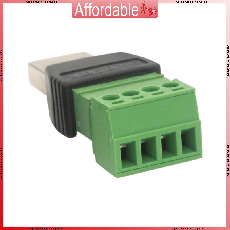 AH USB2 0 เทอร์มินัลสกรูบล็อกอะแดปเตอร์ DIY USB2 0 ตัวเชื่อมต่อการถ่ายโอนข้อมูลที่เสถียร
