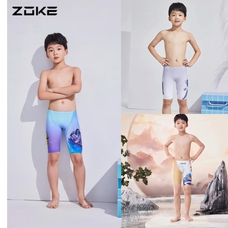 Zoke ชุดว่ายน้ําการแข่งขันสําหรับเด็ก Professional เข่า-ความยาวการฝึกอบรมว่ายน้ํากางเกงขาสั้น Fast-Dry UPF50+