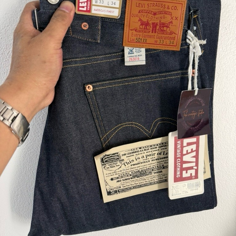 Levi’s 501 xx ริมแดง LVC 1933 , Made in Japan ,button 3015 , Size W33 L34 (ขนาดจริงดูตรงรายละเอียดสิ