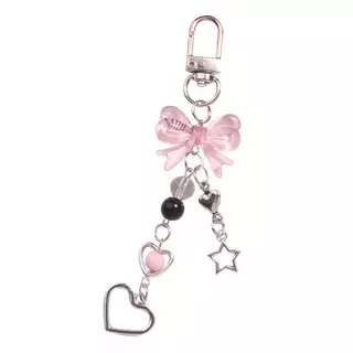 Yiwuyuanvb] Goth โทรศัพท์ Charm Bow Heart Star พวงกุญแจจี้ Kawaii Key CHAIN กระเป๋าโทรศัพท์น่ารักอุปกรณ์เสริมสําหรับสาวผู้หญิงเครื่องประดับใหม่