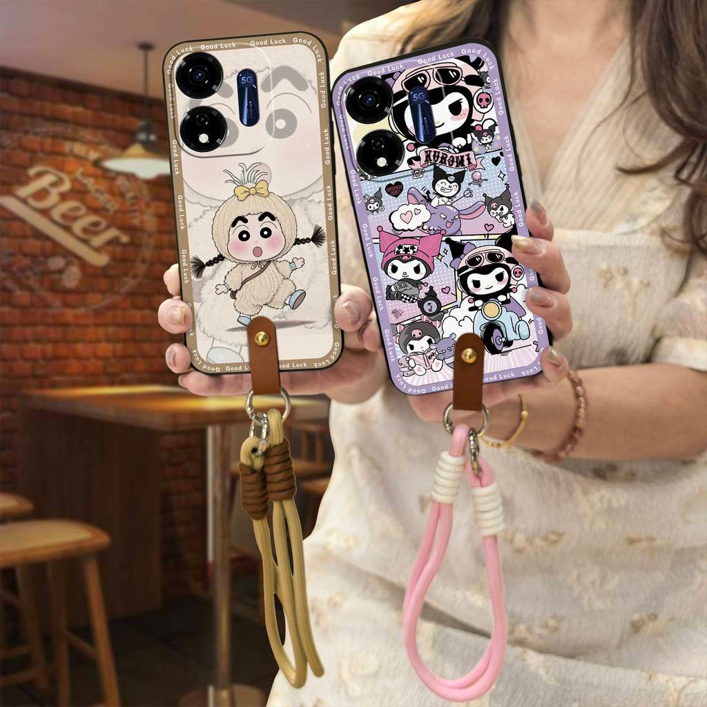 การออกแบบแฟชั่นเคสโทรศัพท์CrossbodyสําหรับItel P55/Power55/P661NทนทานปกหลังสกปรกAnti-knock TPU Lanya