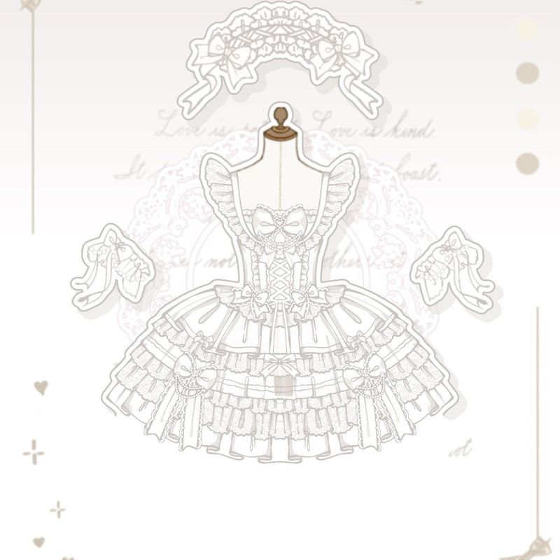 Seven Swords [Swans Oath] Original lolita Sweet Daily Cute Ballet Dress jsk lolita Day/Beads 6.4