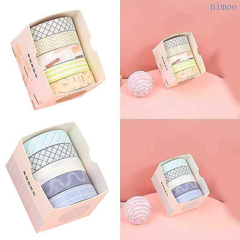 Nio 5 ม้วนเทปตกแต่ง Scrapbooking พื้นหลังเทป 10mmx2m ความงาม Masking เทปสําหรับ Journaling อัลบั้มภาพ Planne