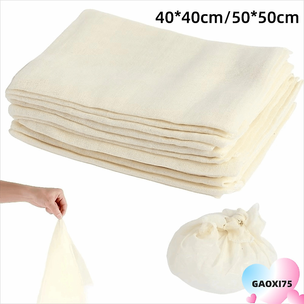 แก๊ซ75 ผ้าชีส, เครื่องมือห้องครัวผ้าฝ้ายผ้ากอซผ้าฝ้ายผ้าชีส, ทนทาน 40*40/50*50 ซม. ผ้ากอซนํามาใช้ใหม่เบียร์กรองโยเกิร์ตทํา