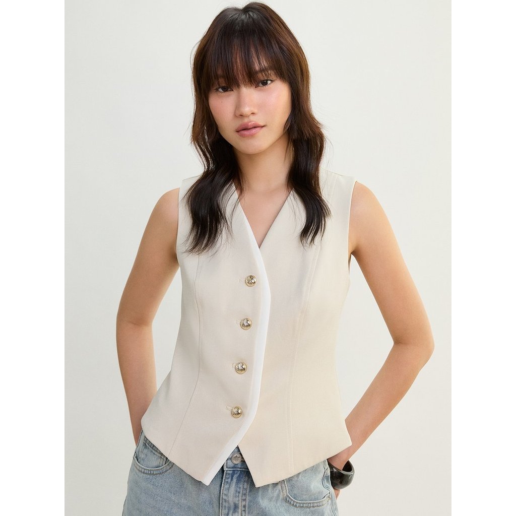 [Pomelo] เสื้อกั๊กทรงเข้ารูป / Tailored Button Vest