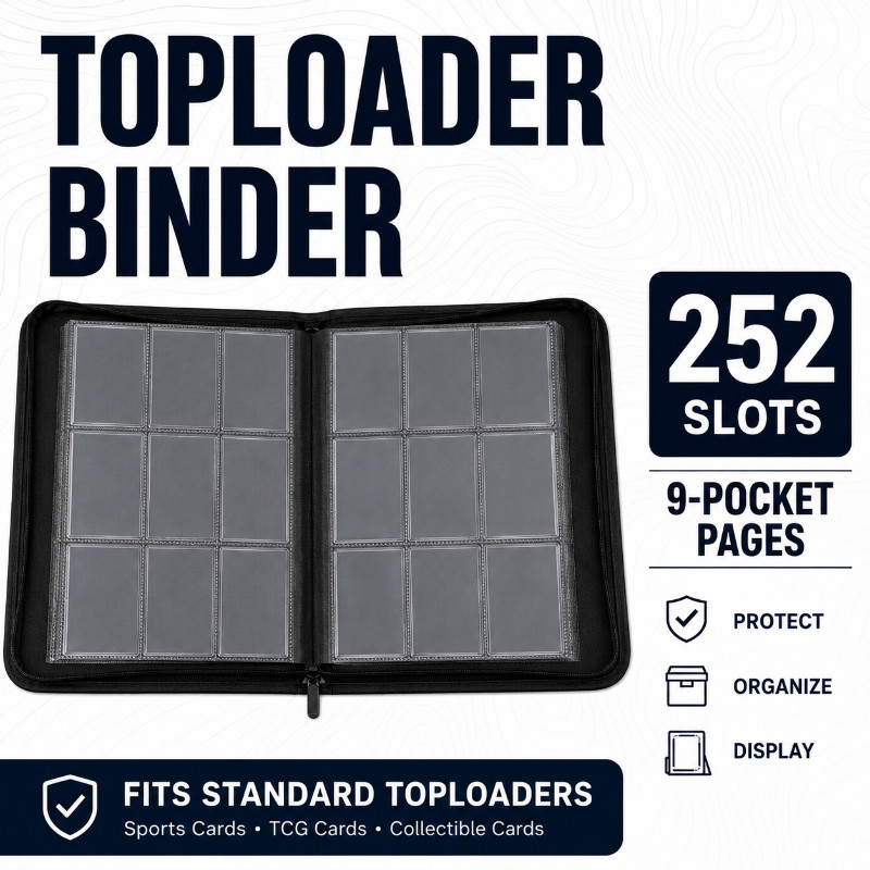 Premium Toploader Zipper Binder Trading Card Album สําหรับ TCG การ์ดกีฬาคอลเลกชันอัลบั้ม PU คอลเลกชันอัลบั้มโหลดการ์ดโฟลเดอร์สําหรับการ์ดเกม