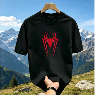 (จัดส่งภายใน 24 ชั่วโมง) เสื้อแขนสั้นพิมพ์ลายมินิมอลสไตล์คลาสสิกจากภาพยนตร์ Spider-Man เสื้อคู่รักคอกลมสไตล์อนิเมะ