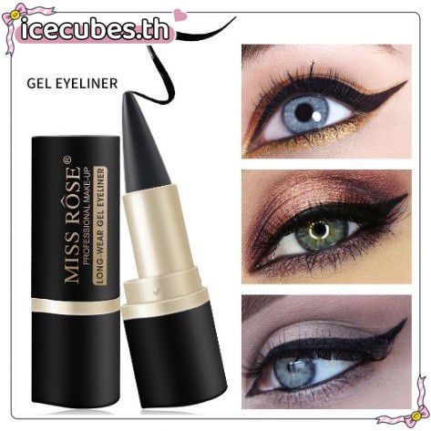 [พร้อม] MISS ROSE beauty eyes แต่งหน้าดินสอน้ําสีดํา Gel no Eyeliner/มืออาชีพแต่งหน้าสําหรับเจลอายไล