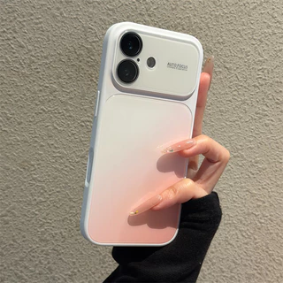 สีไล่ระดับสีเลนส์ป้องกันแก้วเคสโทรศัพท์เข้ากันได้สําหรับiPhone 17pro 16pro 17promax 16promax 17pro 16pro 15pro 17 16 15 13Promaxปกหลัง