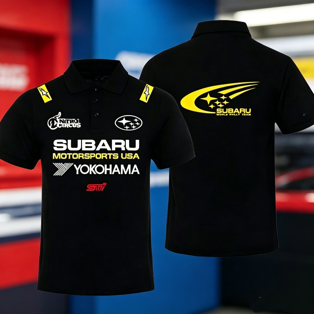 เสื้อโปโล Subaru Rally  เสื้อยืดแขนสั้น American Team Motorsport